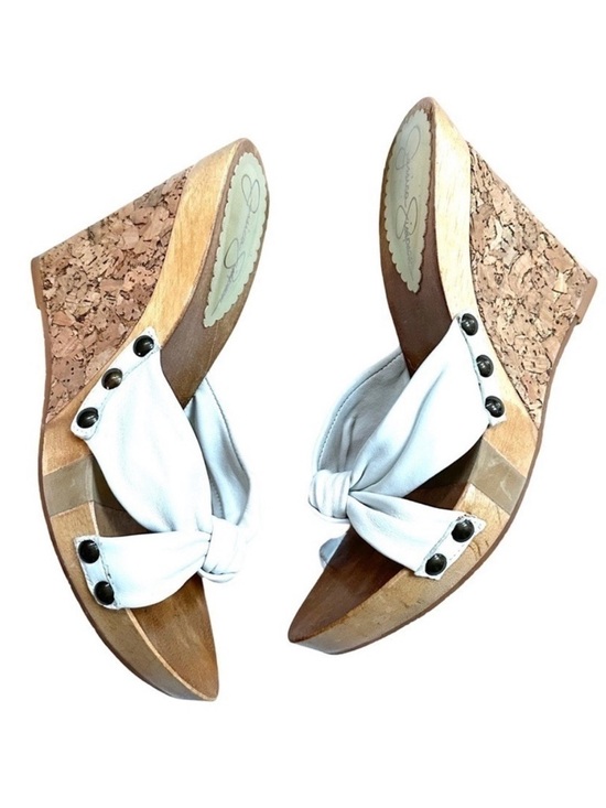 Jessica Simpson Shoes - ✂️ SPRING SWEEP SALE Jessica Simpson White Leather Knot Platform Wedge Sandals 8